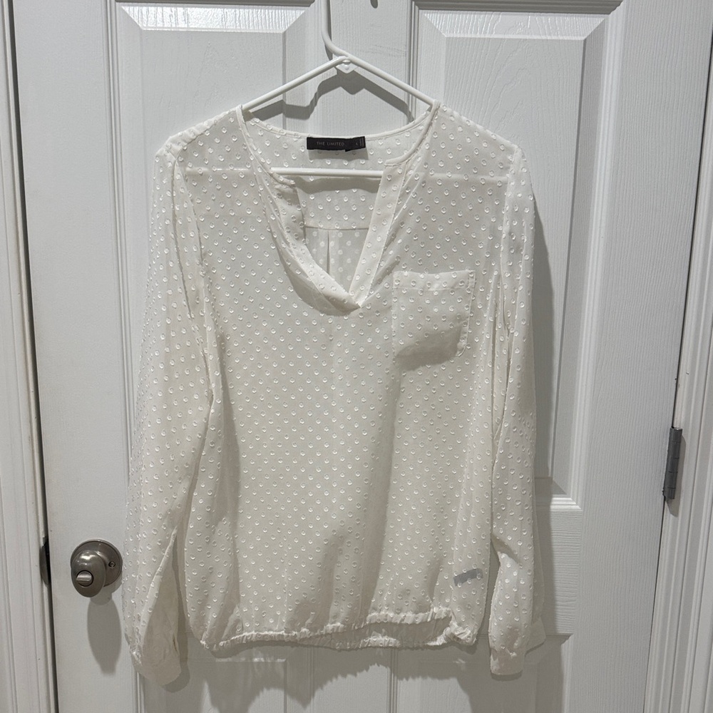 The Limited Cream Blouse with Textured Design